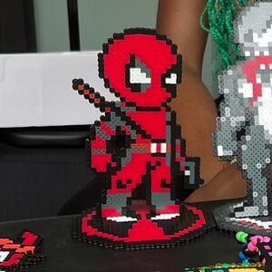 Deadpool perler bead with Stan